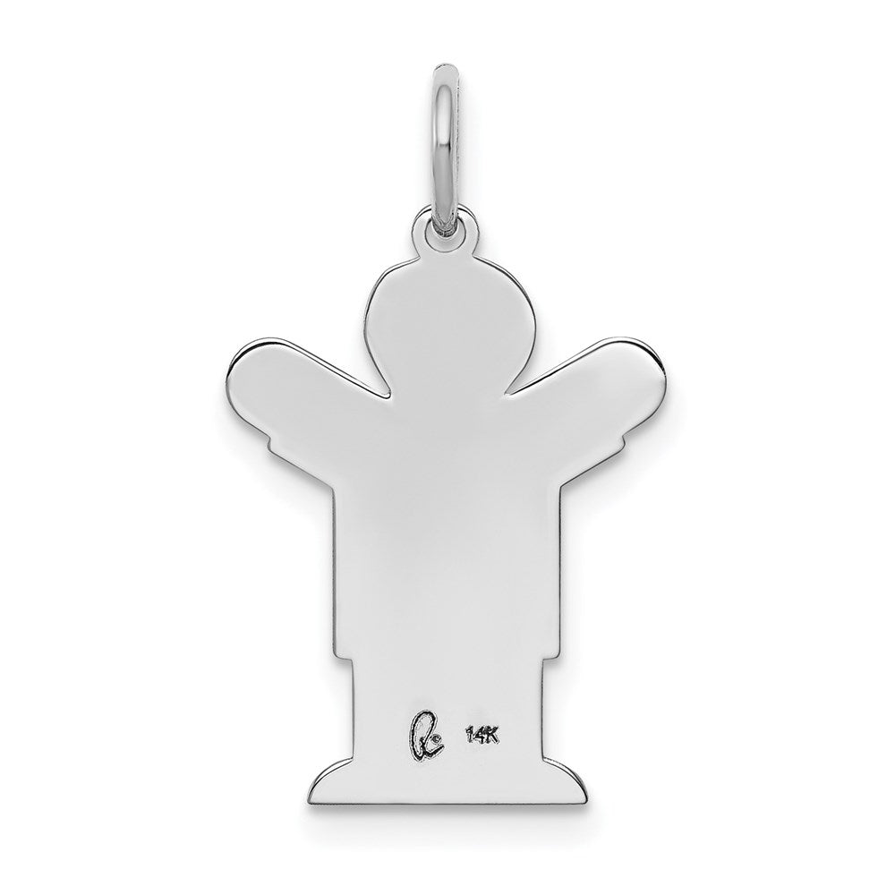 14k White Gold Kid Charm