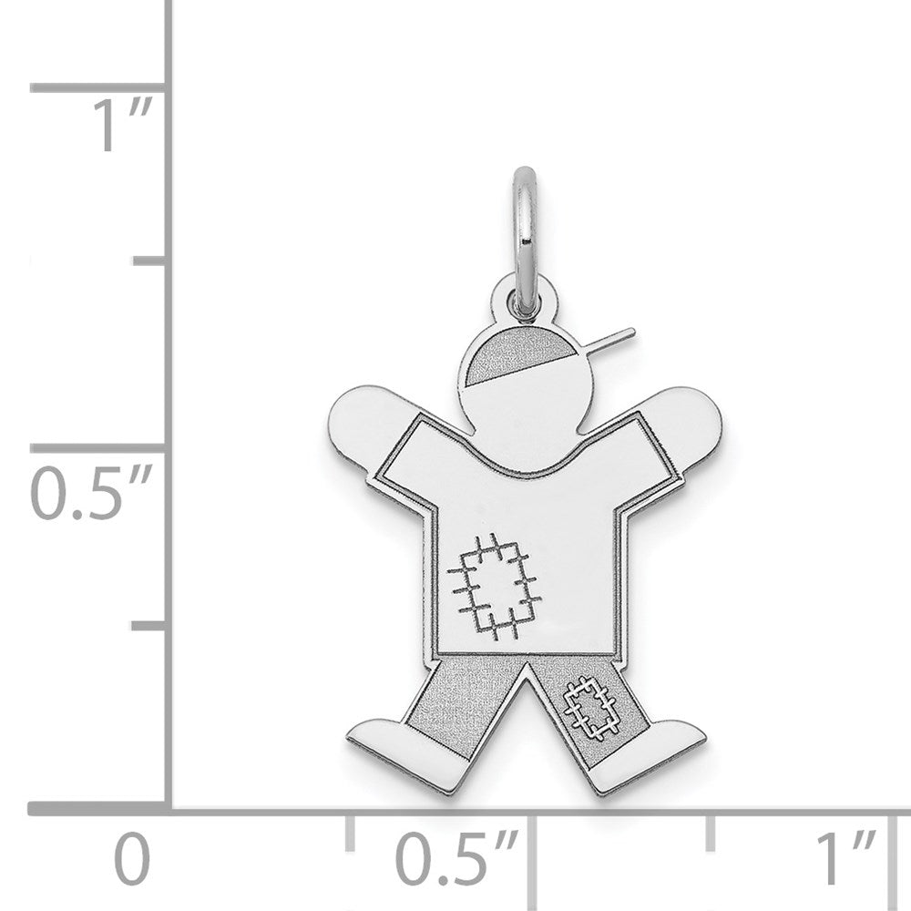 14k White Gold Kid Charm