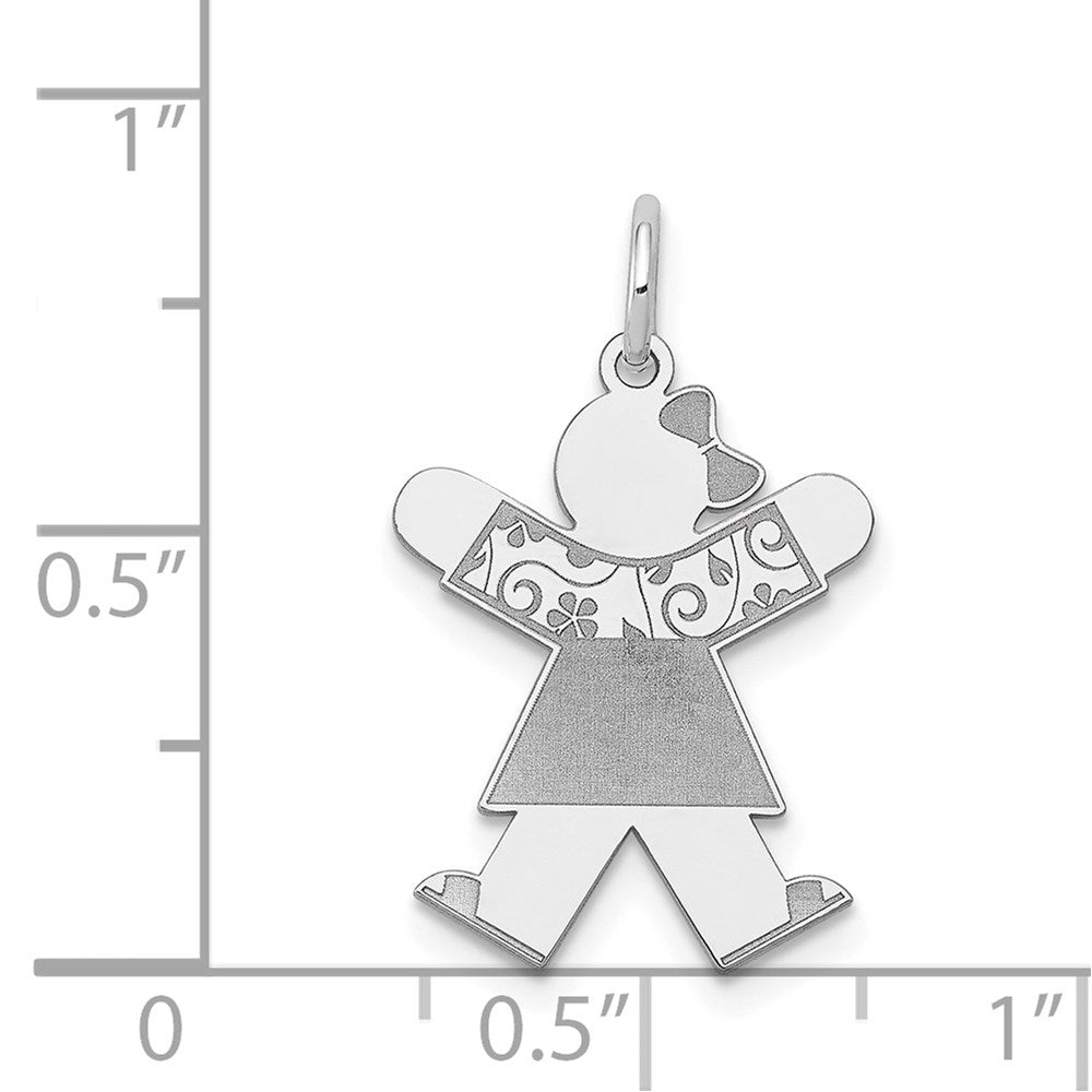 14k White Gold Kid Charm