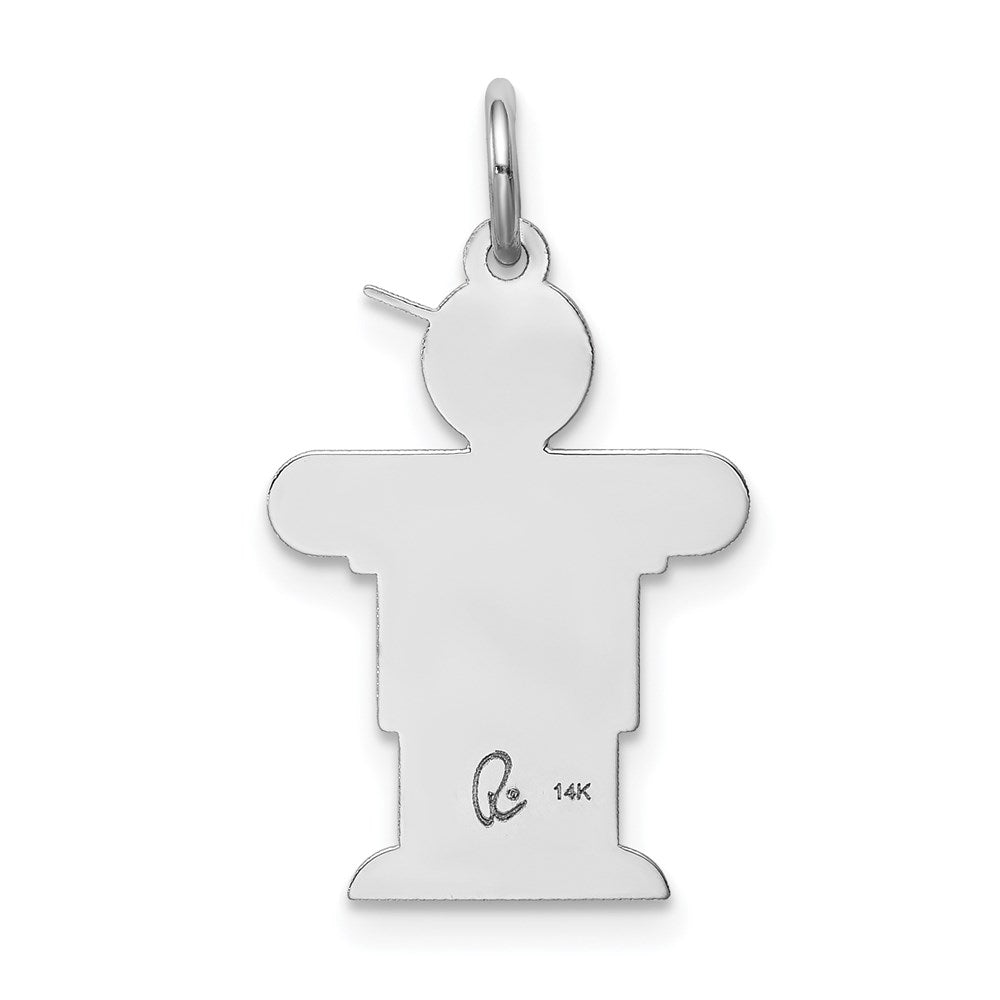 14k White Gold Kid Charm