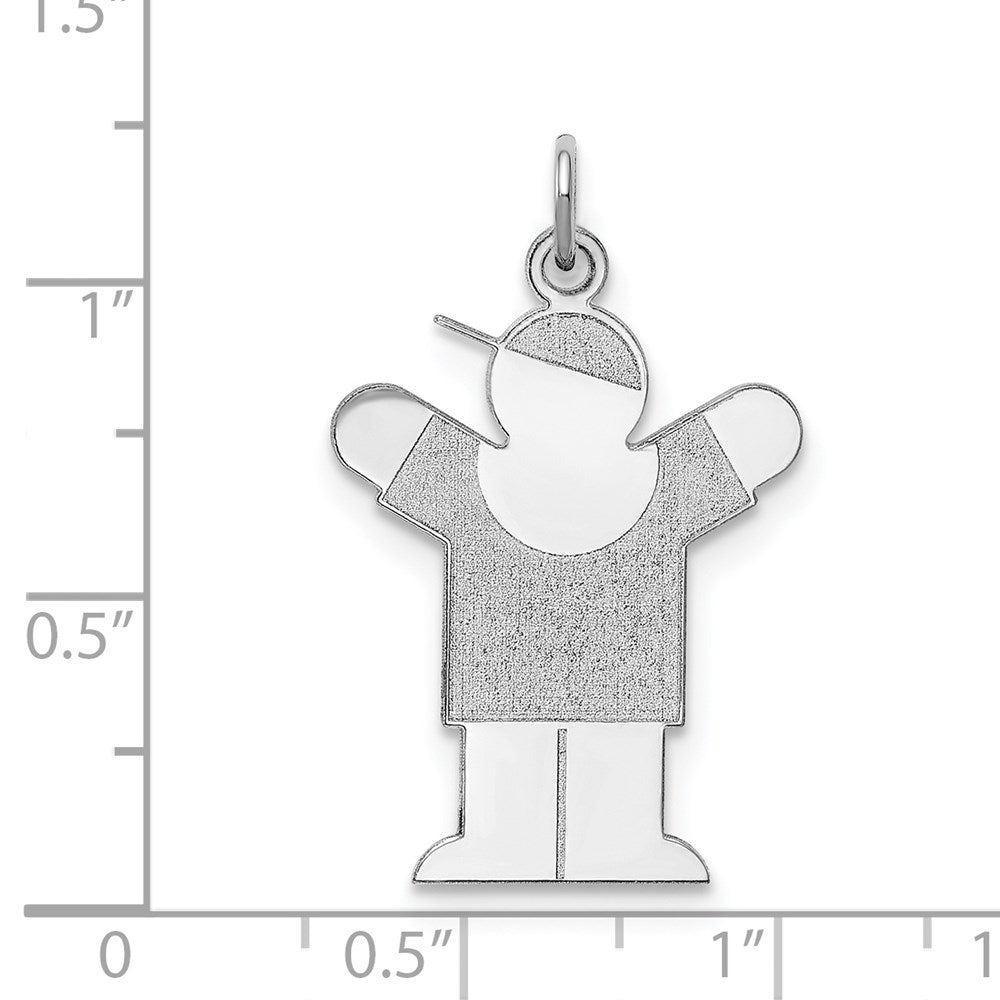 Sterling Silver Rhodium-plated Love Kid Charm