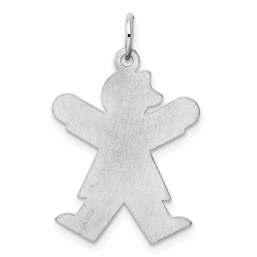Sterling Silver Rhodium-plated Joy Kid Charm