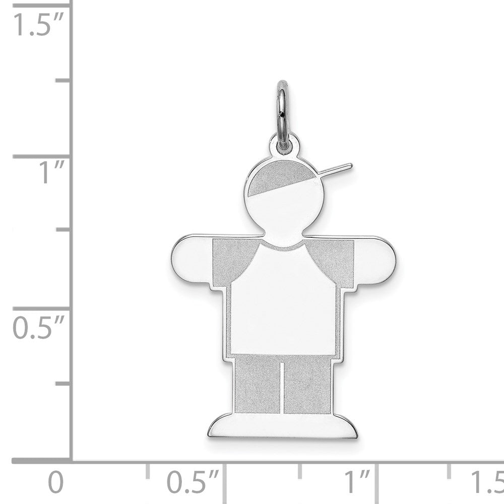 Sterling Silver Rhodium-plated Kid Charm