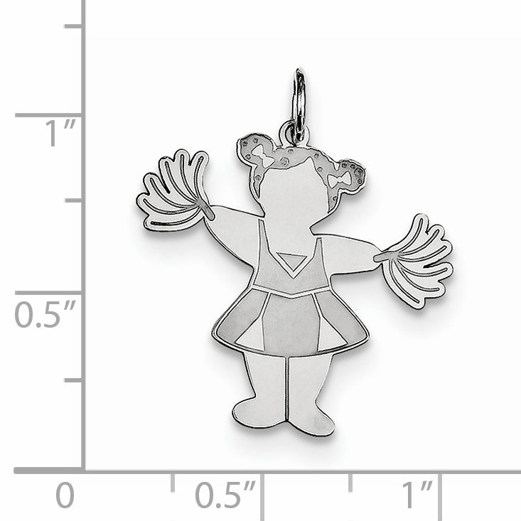 Sterling Silver Rhodium-plated Pom Pom Cuddle Charm