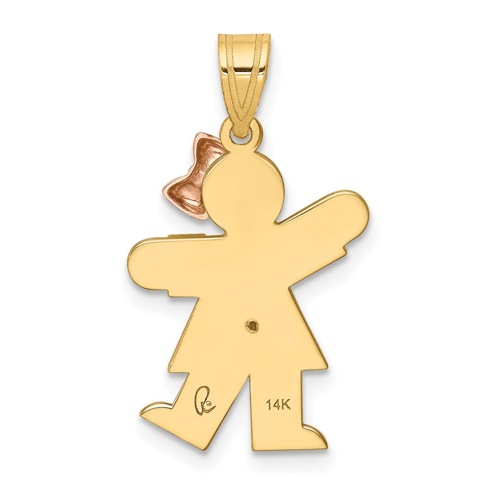 14k Two-tone AA Diamond Kid Pendant