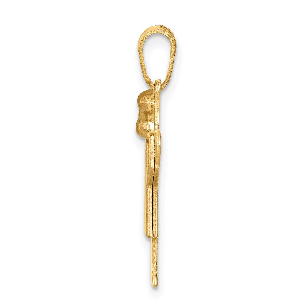 14k Two-Tone Small Girl w/ Bow on Left Engravable Charm
