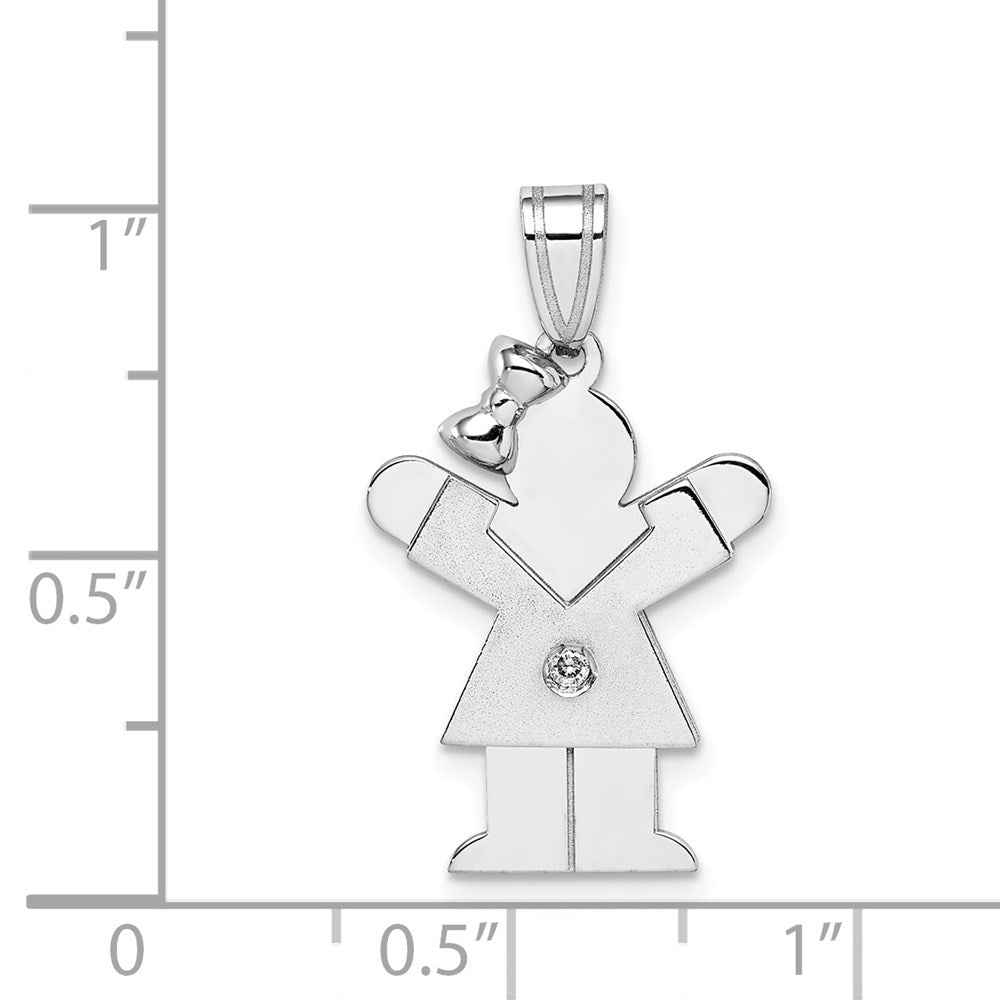 14k White Gold AA Diamond Kid Pendant