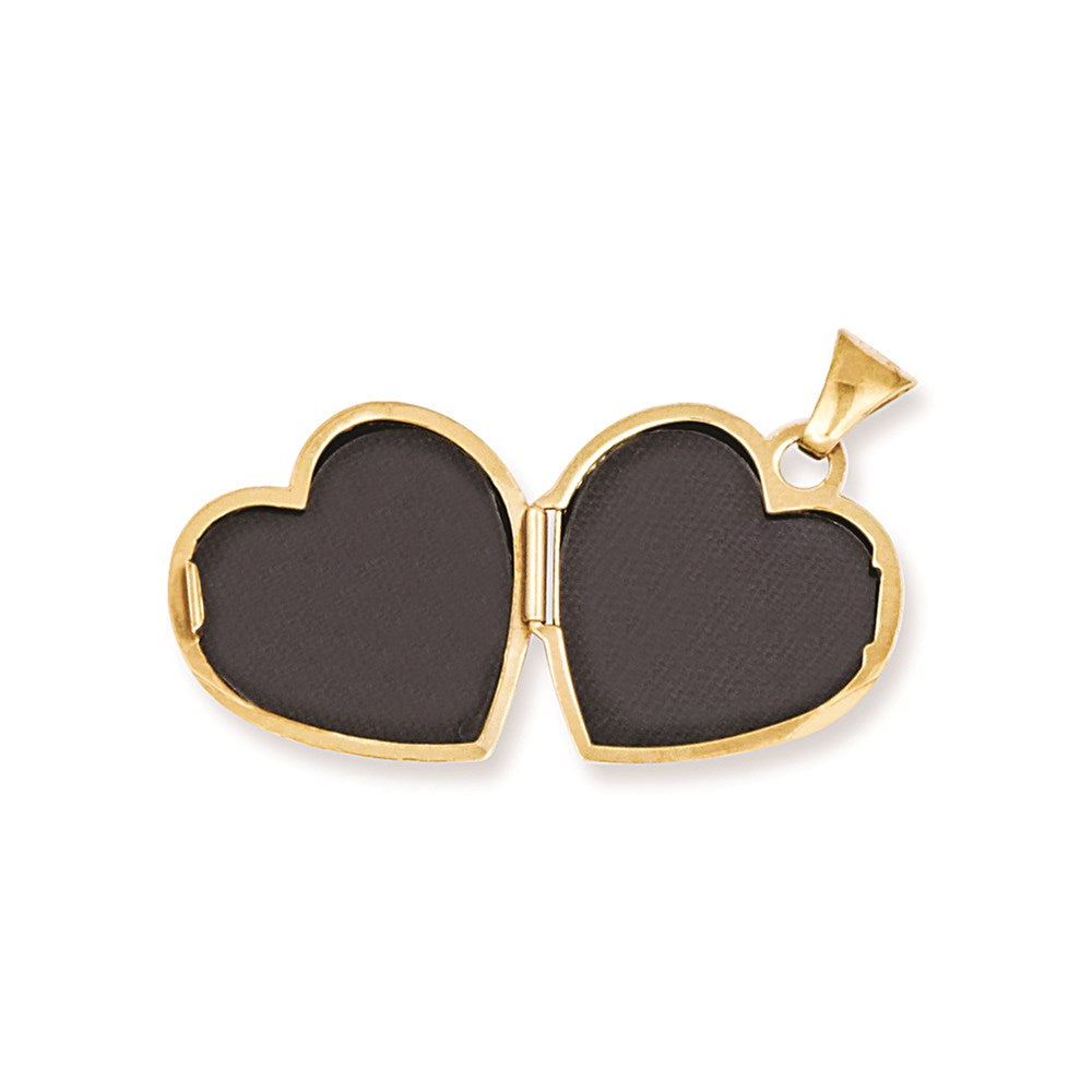 14k Scroll Heart Locket