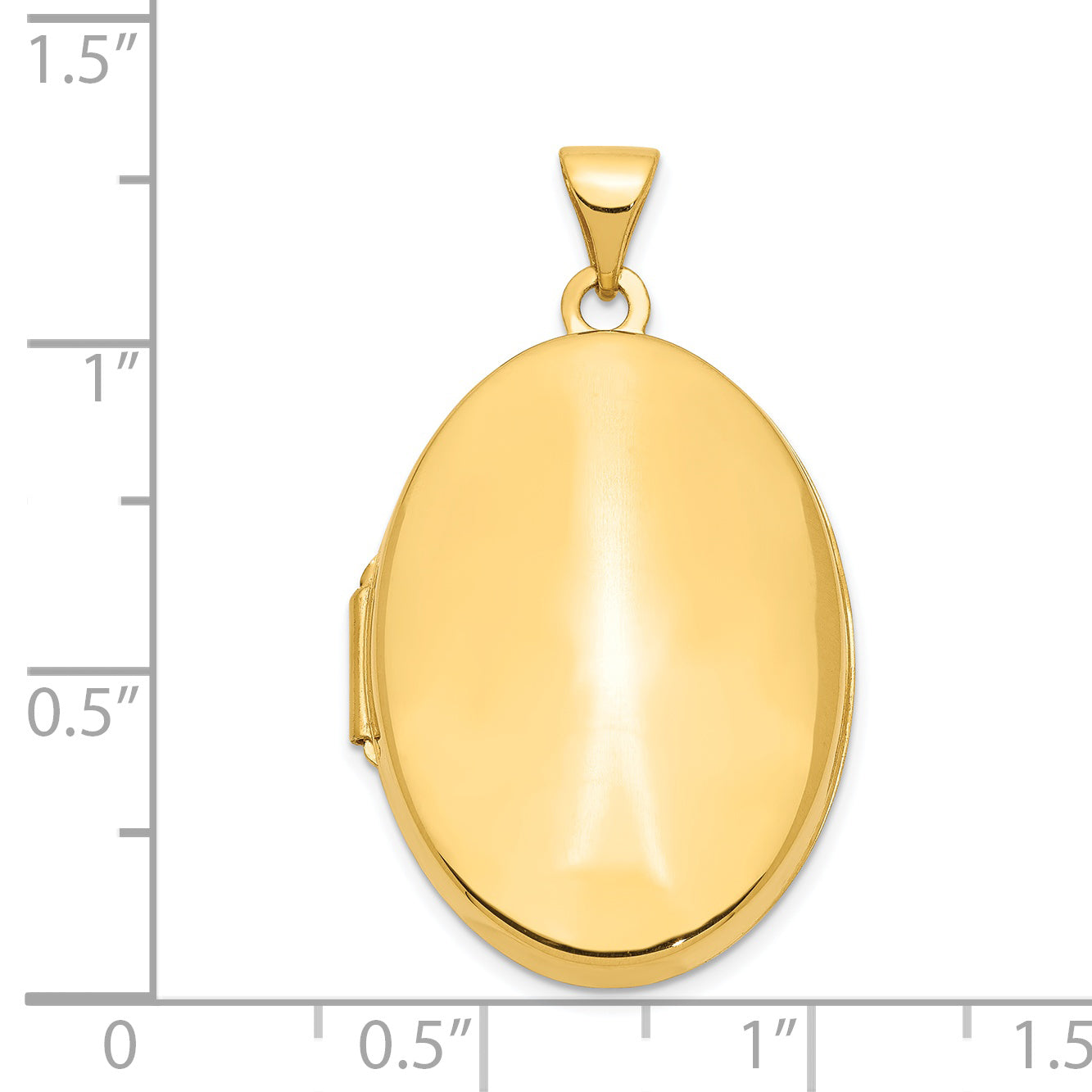 14k Polished Domed Plain 26mm Oval Locket
