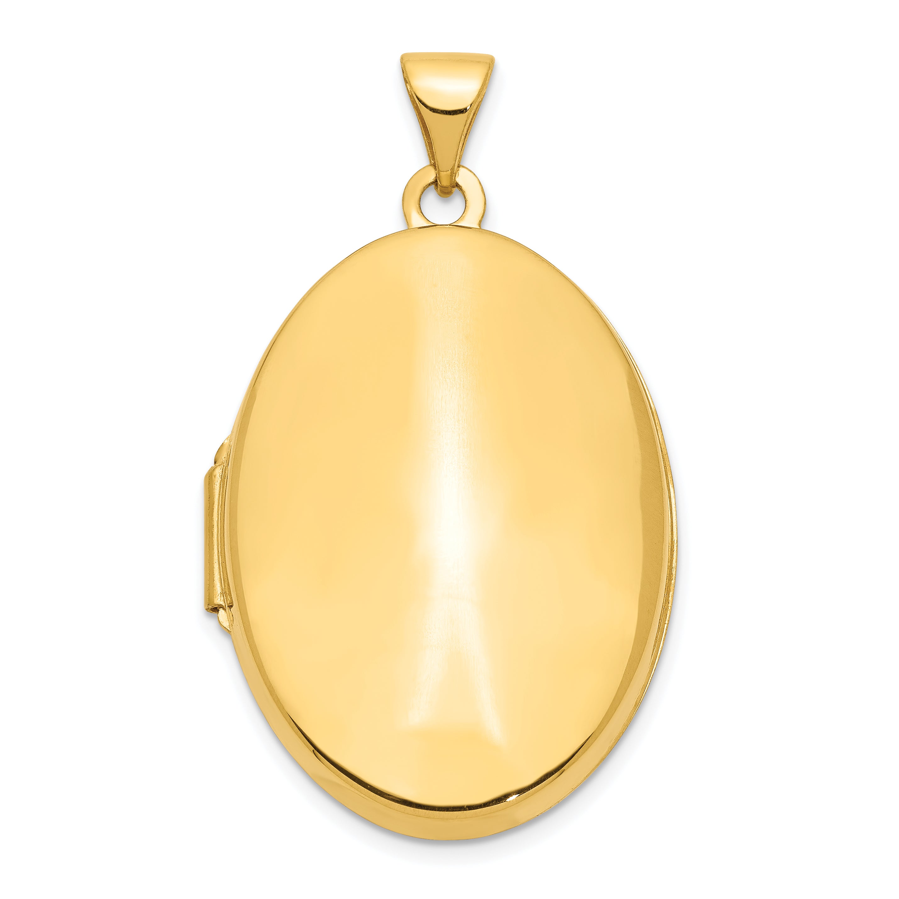 14k Polished Domed Plain 26mm Oval Locket