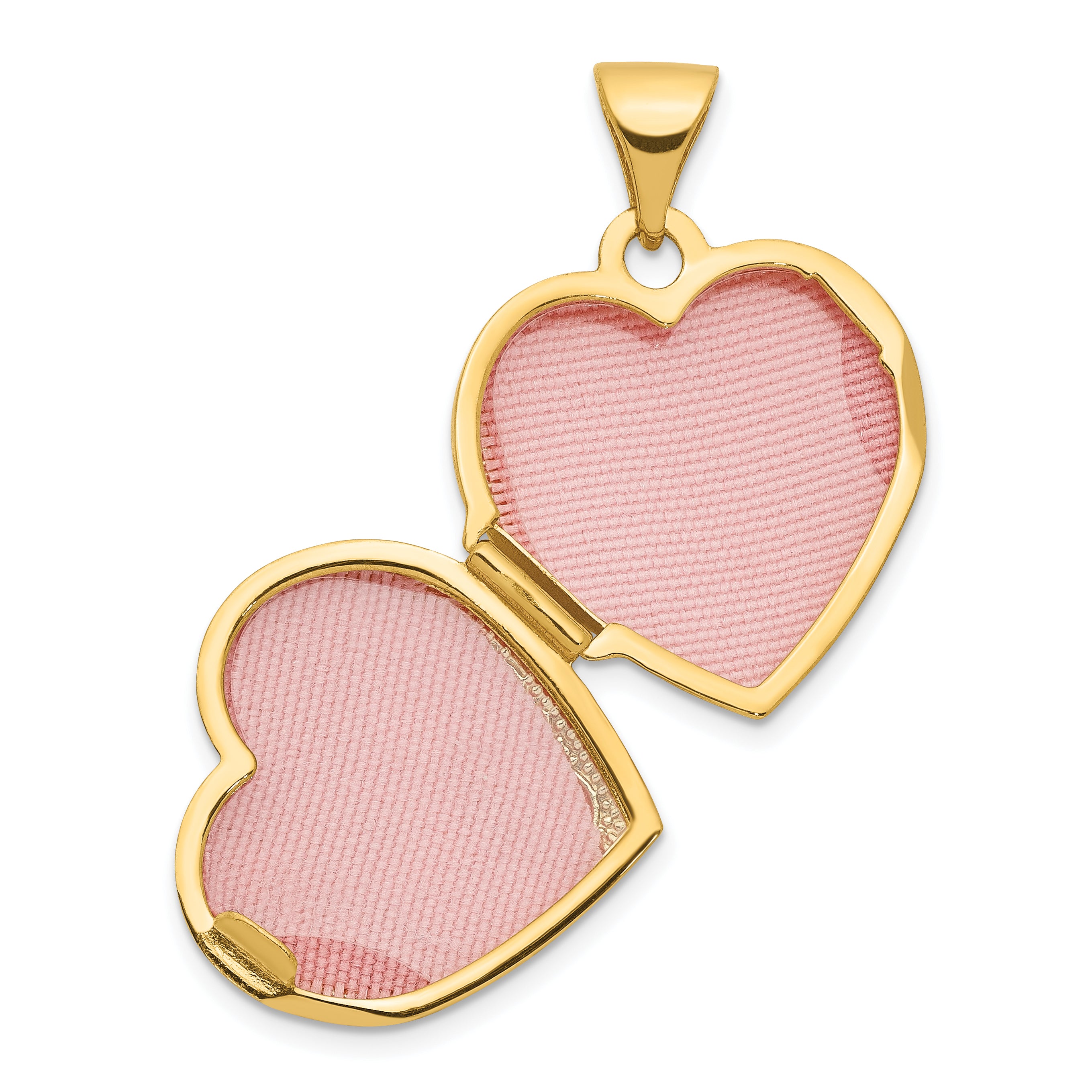 14k Two Hearts 15mm Heart Locket