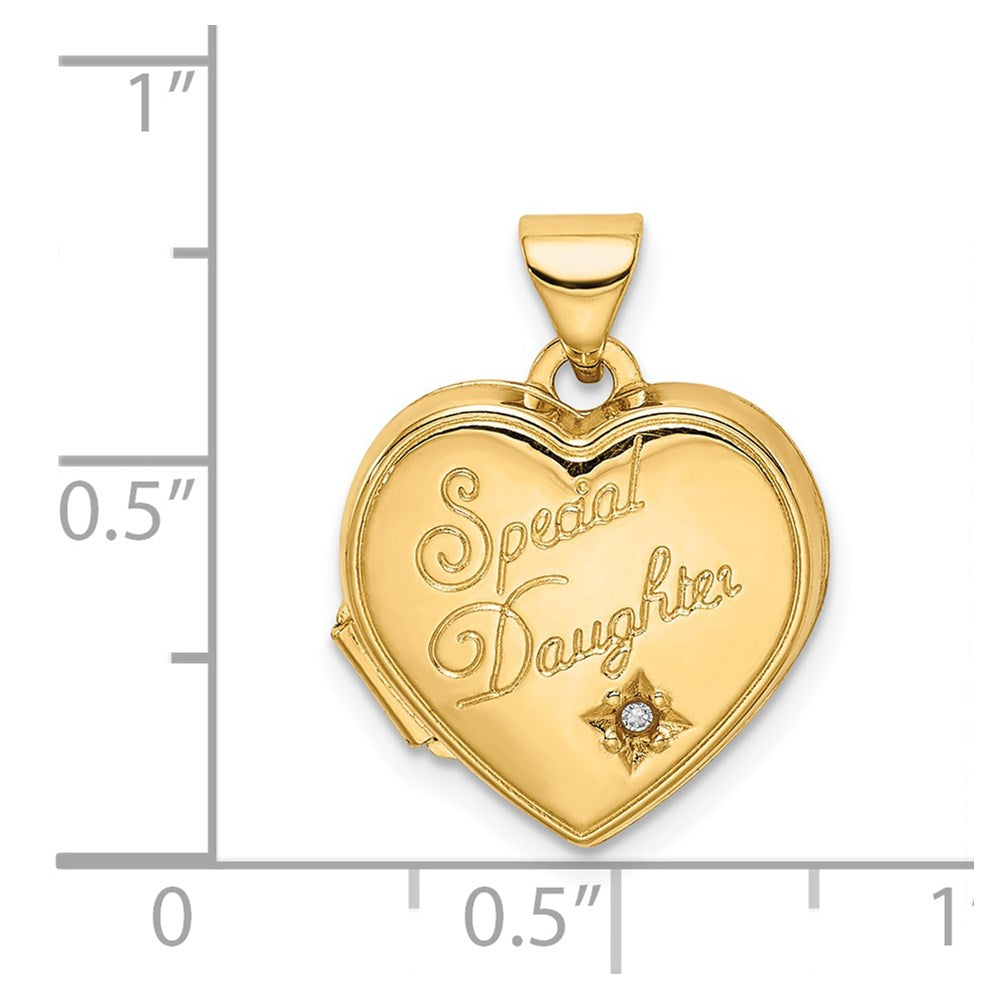 14K Diamond Special Daughter 15mm Heart Locket