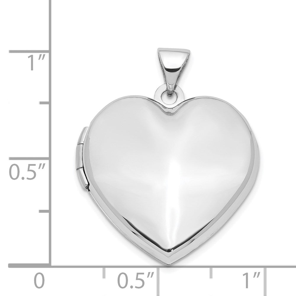 14k White Gold 21mm Heart Domed Family Locket