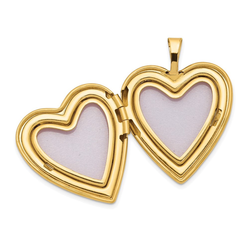 14K 20mm Enamel Rose Heart Locket