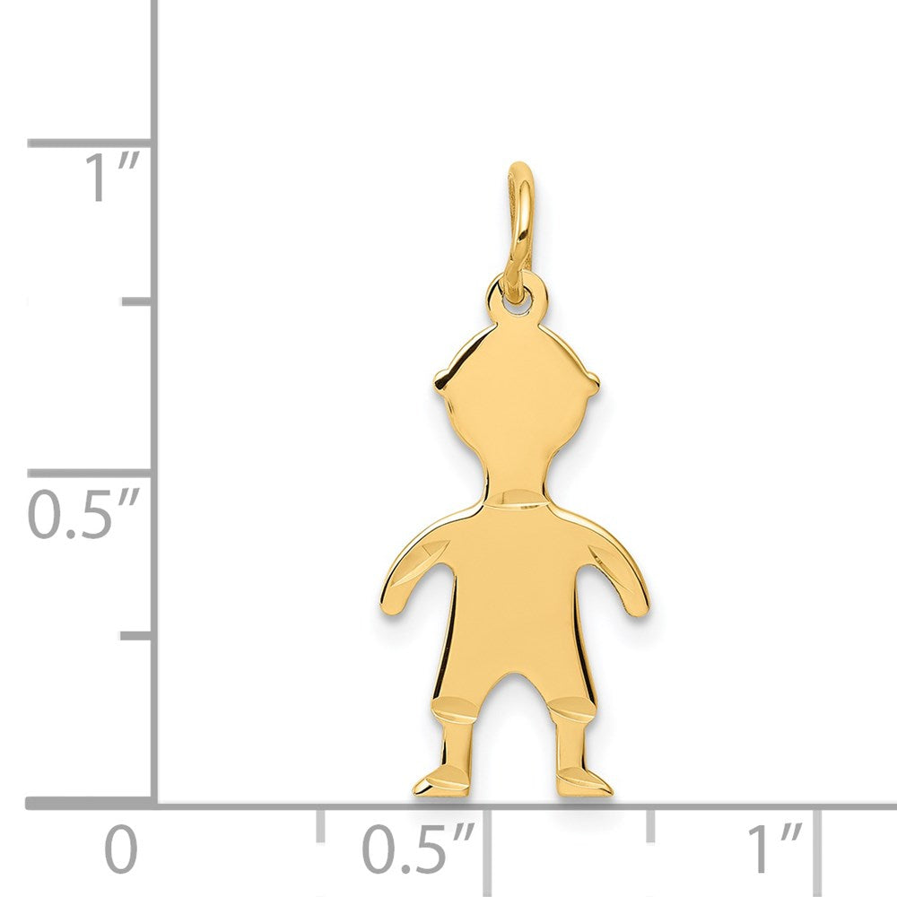 14k .018 Depth Engravable Boy Charm