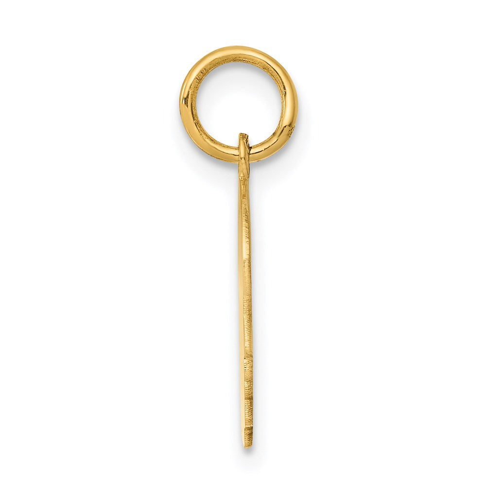 14k Plain Small .013 Gauge Facing Right Engravable Boy Head Charm