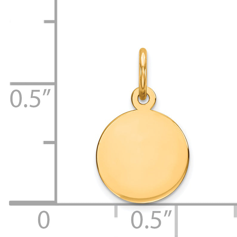 14k Plain .009 Gauge Circular Engravable Disc Charm