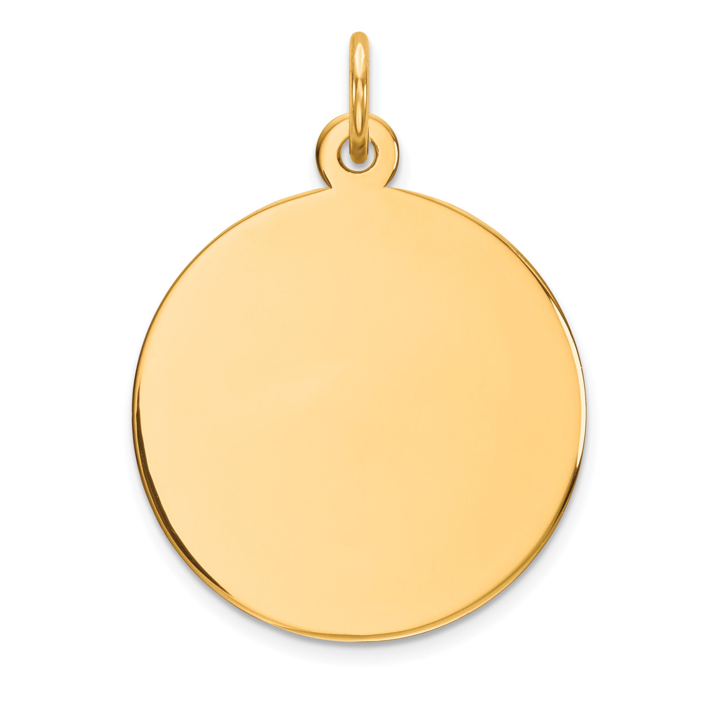 14k Plain .013 Gauge Circular Engravable Disc Charm