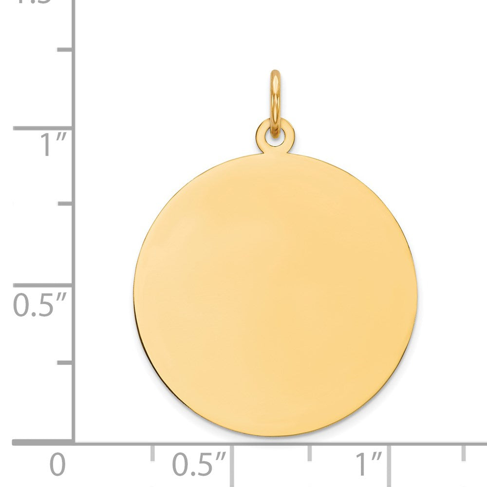 14k Plain .018 Gauge Circular Engravable Disc Charm