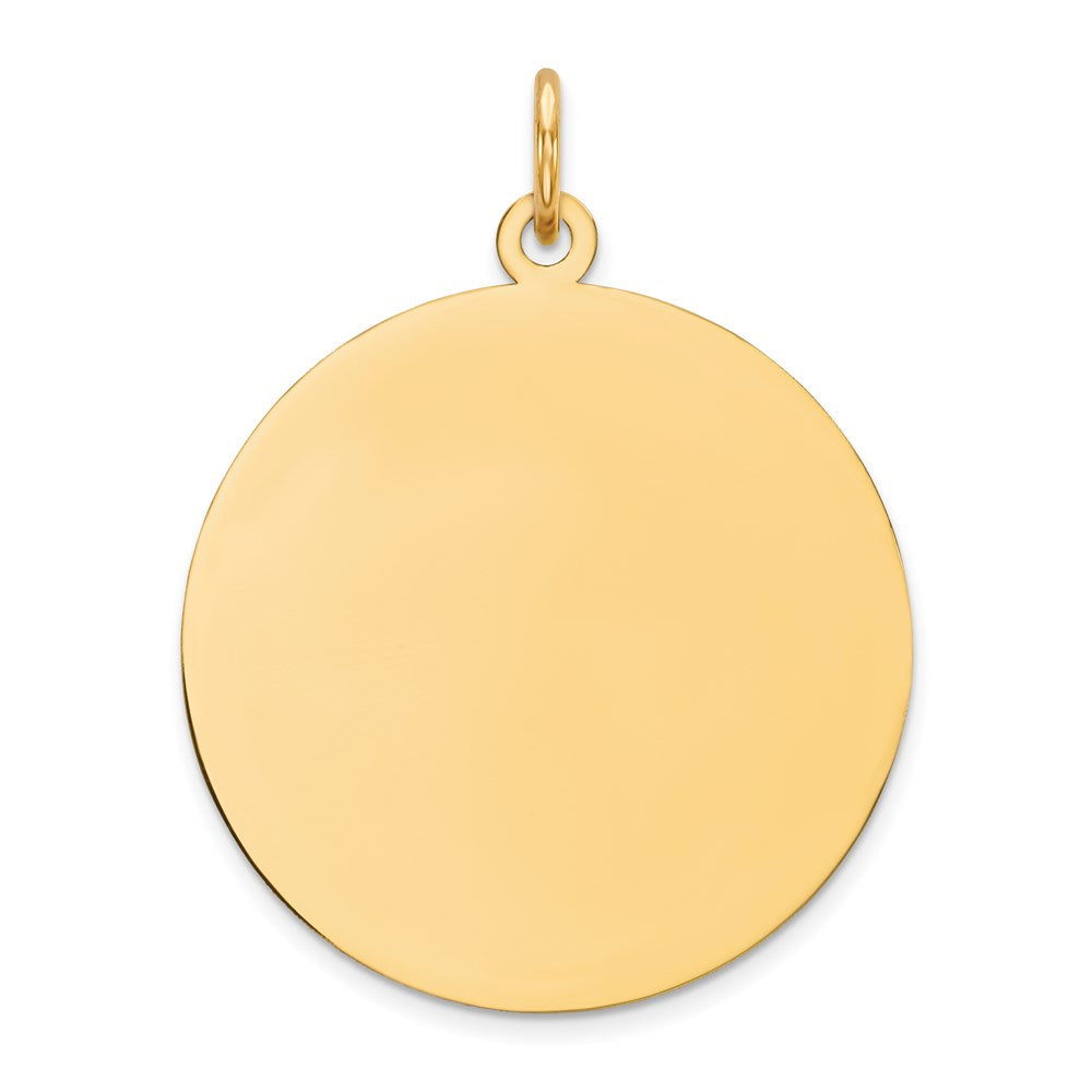 14k Plain .018 Gauge Circular Engravable Disc Charm