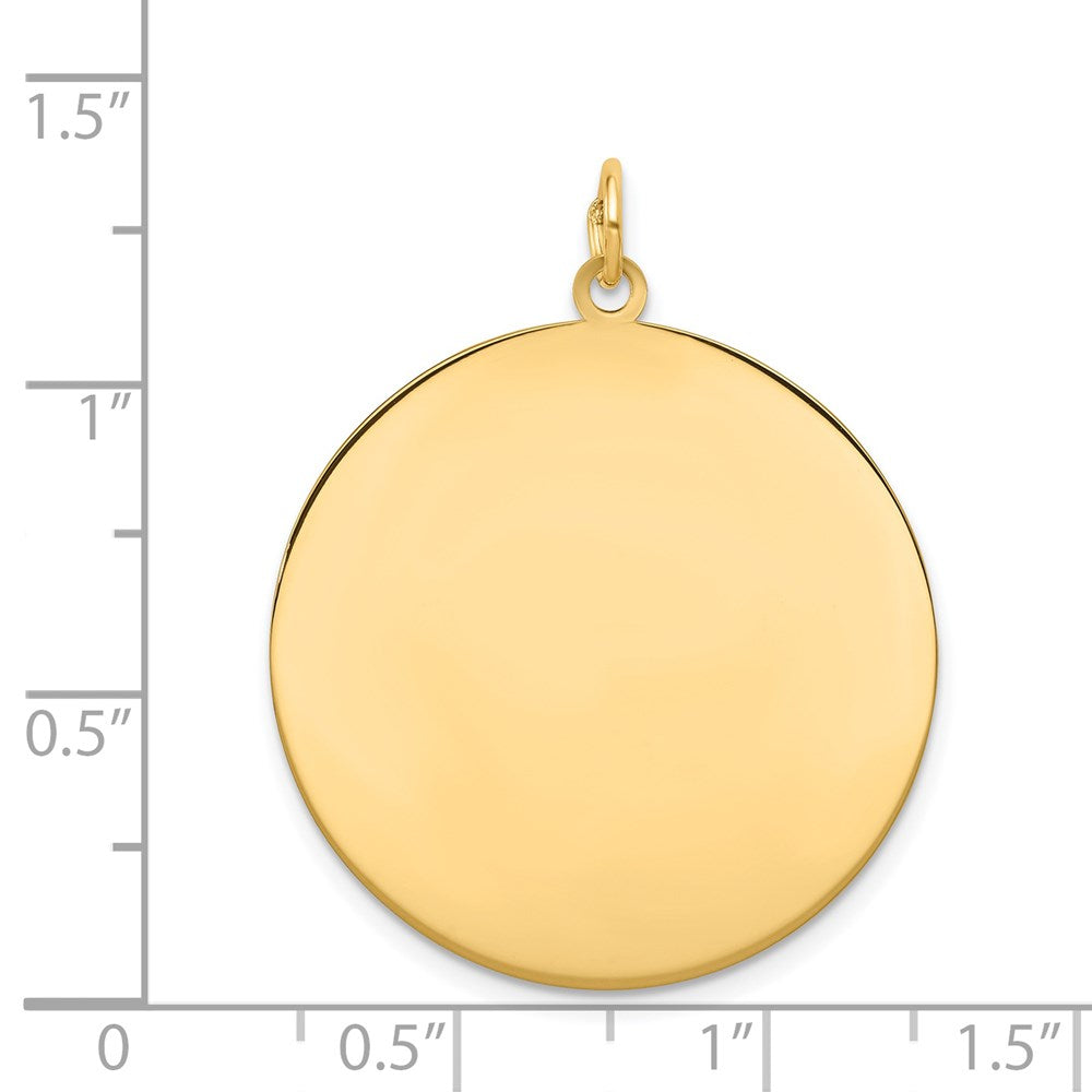 14k Plain .035 Gauge Circular Engravable Disc Charm