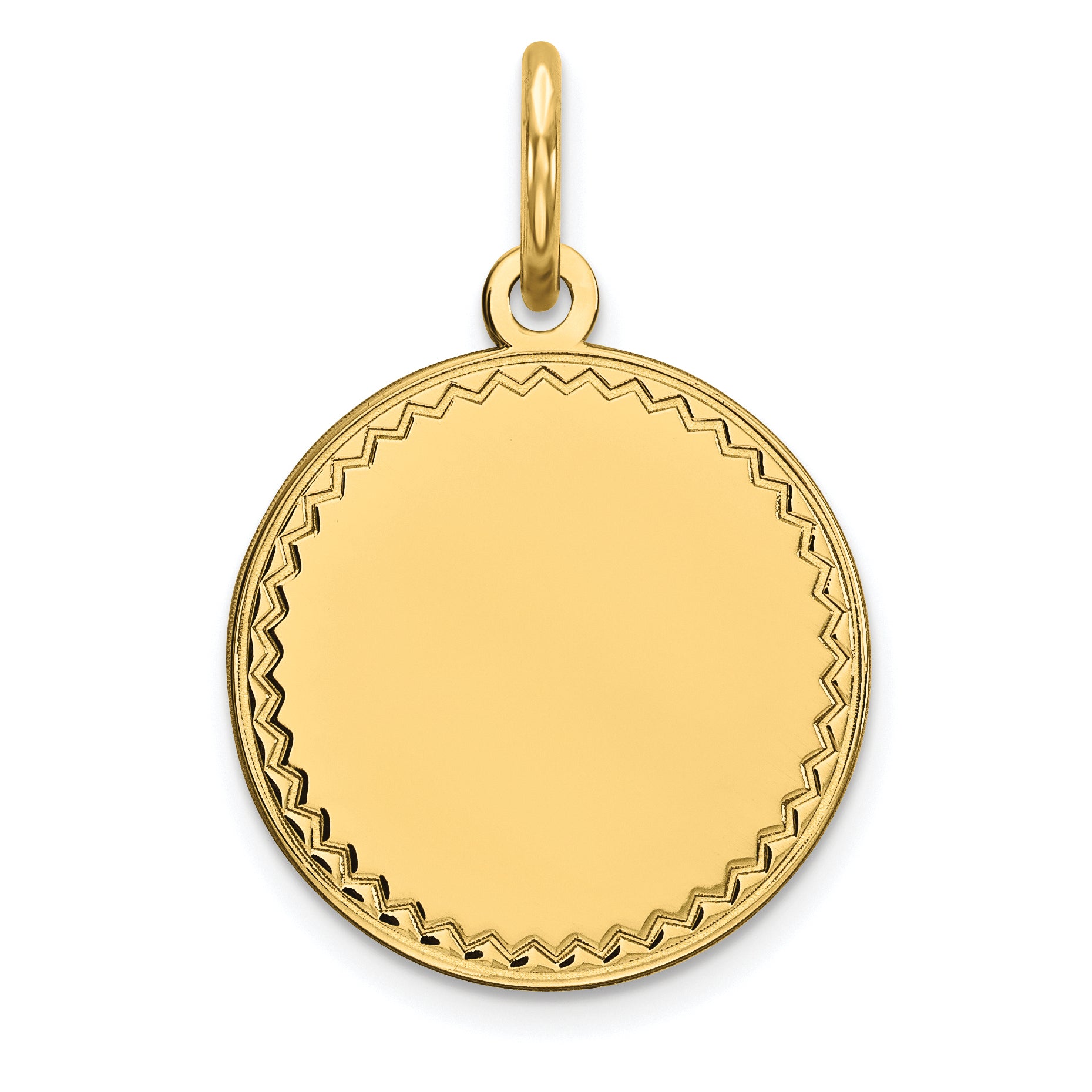 14k Plain .027 Gauge Engravable Round Disc Charm