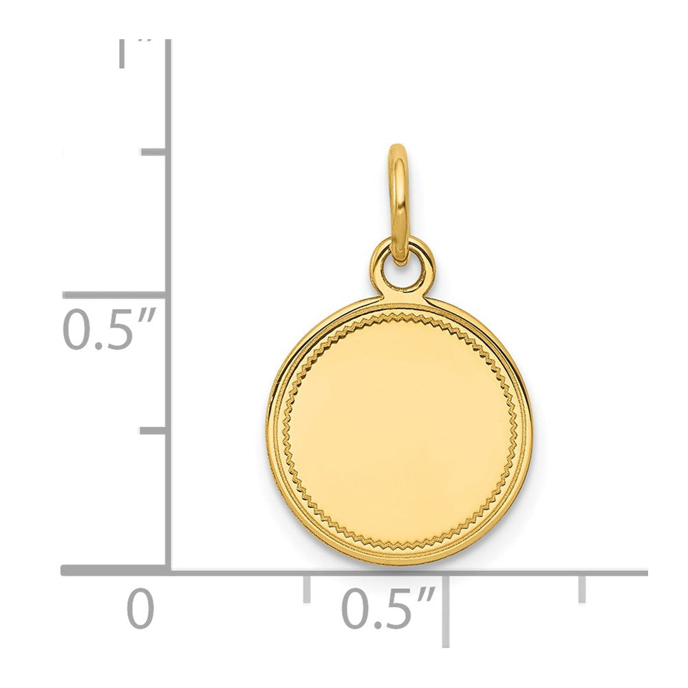 14k Plain .027 Gauge Engravable Round Disc Charm