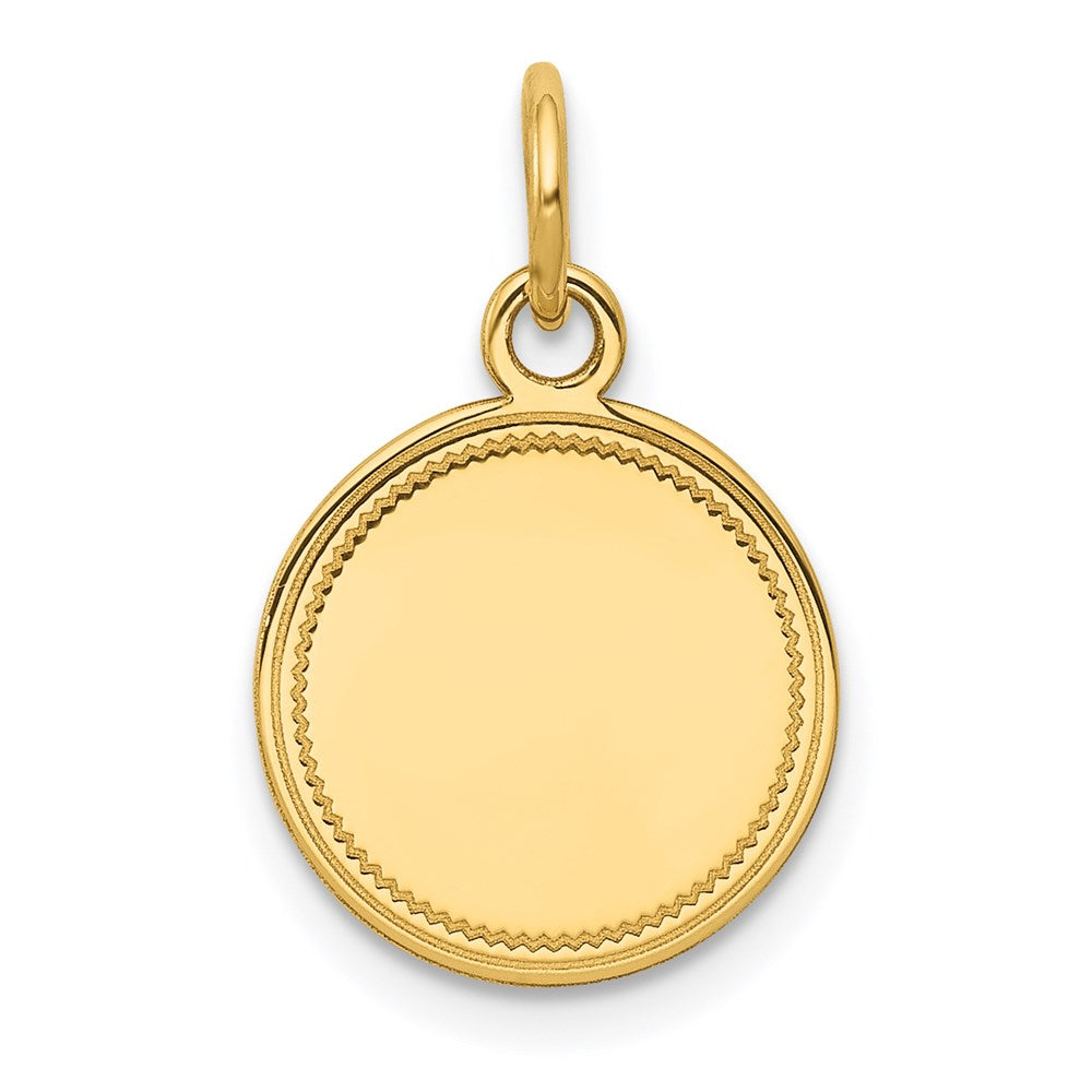 14k Plain .013 Gauge Engravable Round Disc Charm