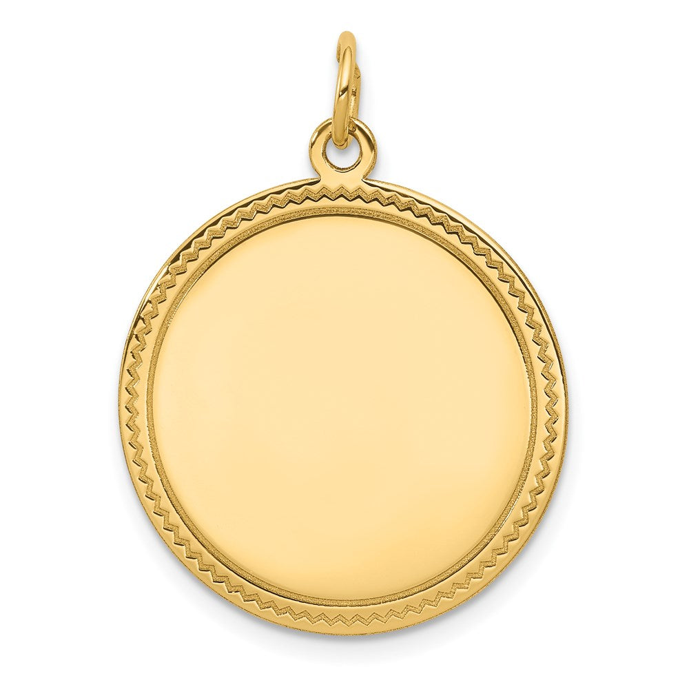 14k Plain .013 Gauge Engravable Round Disc Charm
