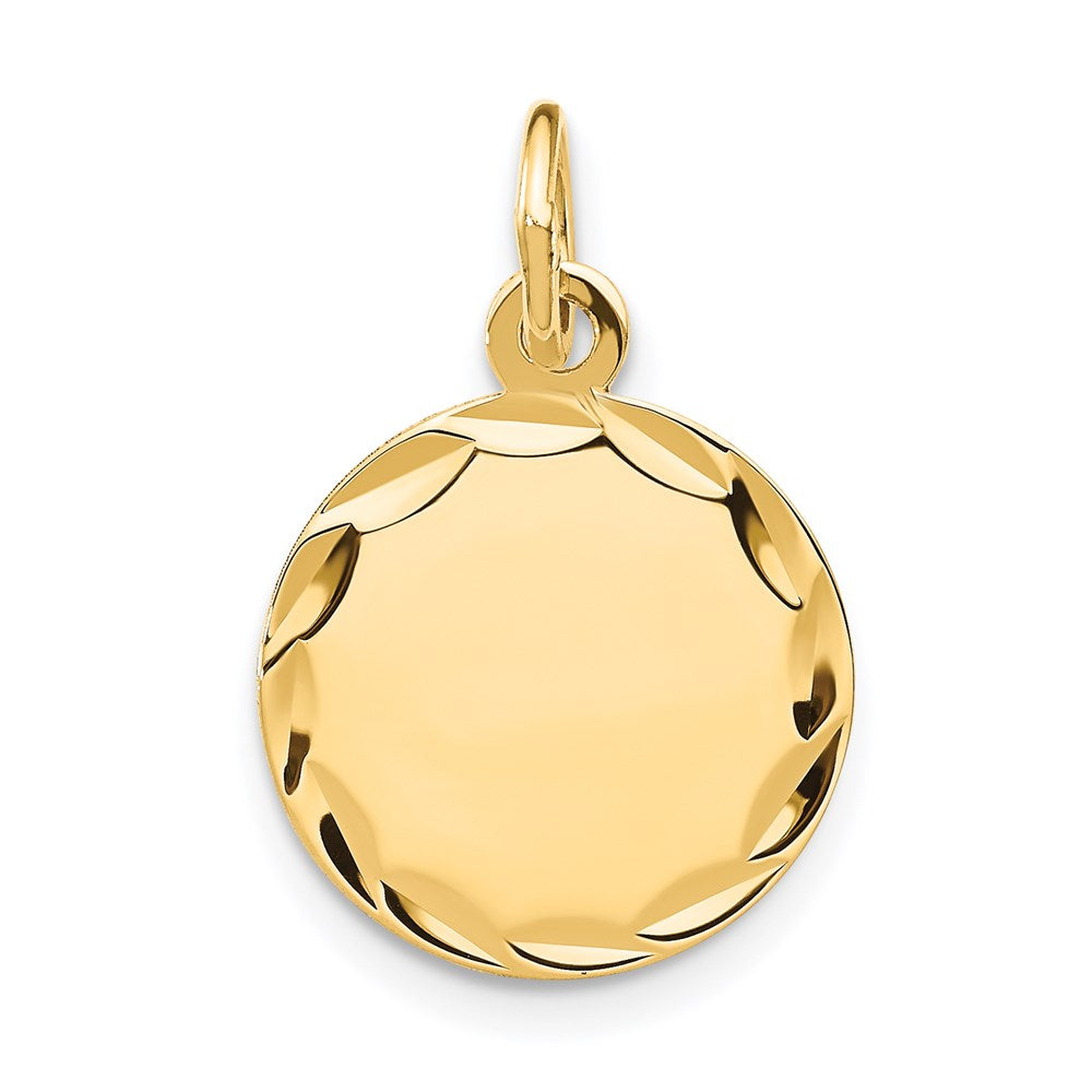 14k Etched .018 Gauge Engravable Round Disc Charm