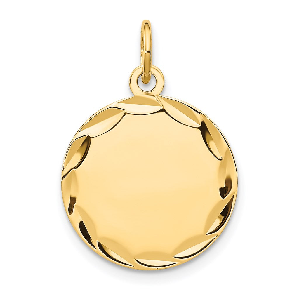 14k Etched .027 Gauge Engravable Round Disc Charm