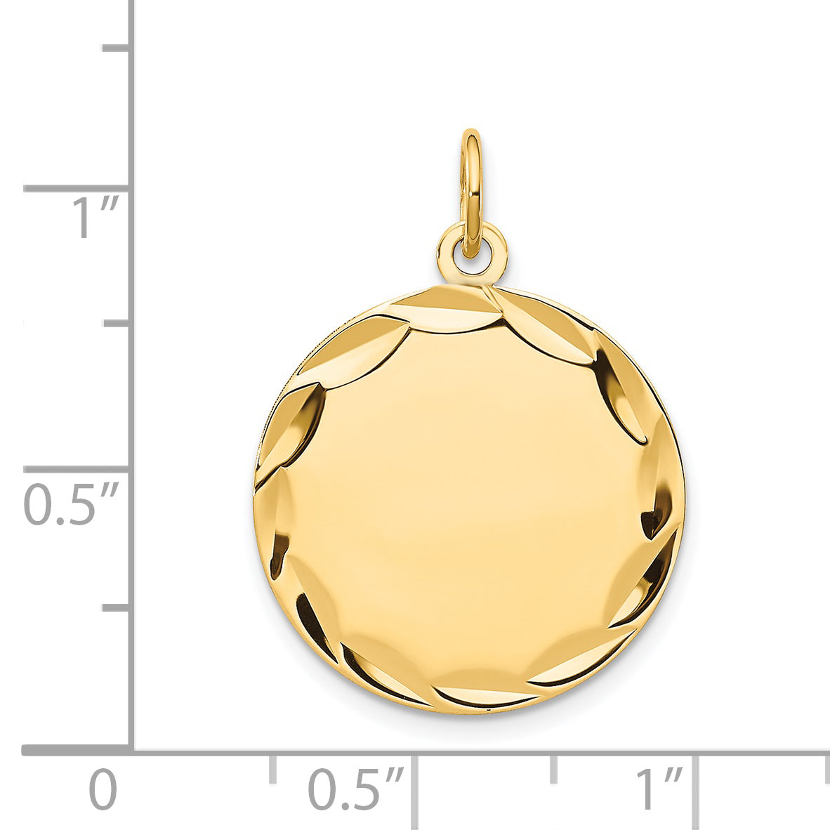14k Etched .013 Gauge Engravable Round Disc Charm