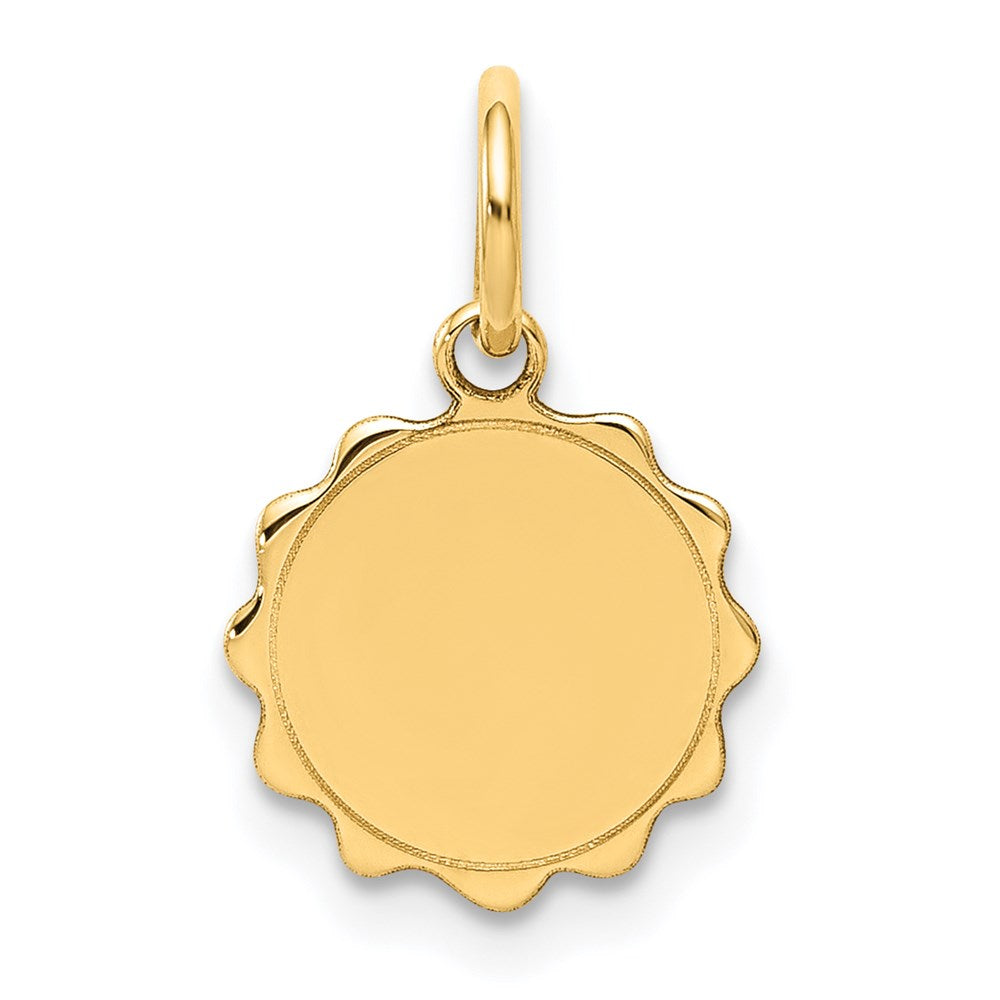 14k .009 Gauge Engravable Scalloped Disc Charm