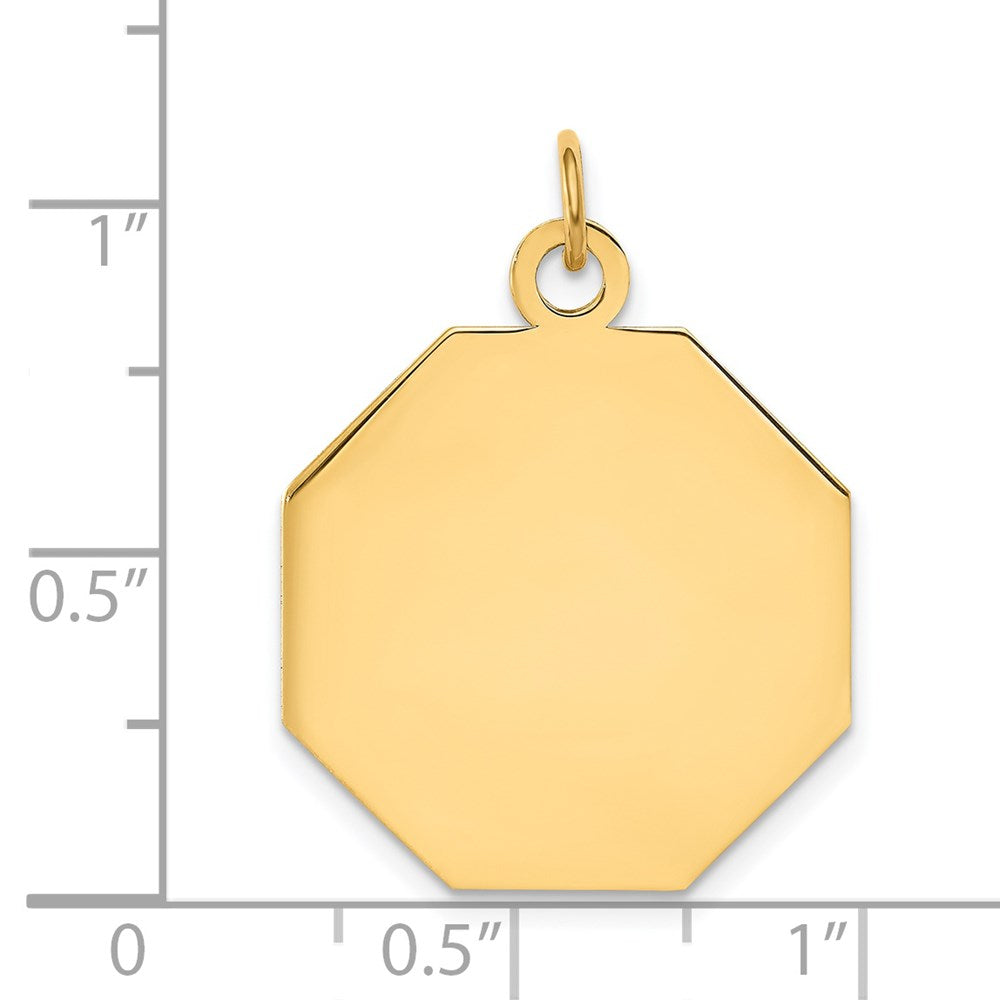 14k Plain .018 Gauge Engravable Octagonal Disc Charm