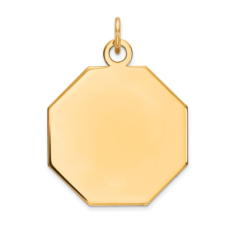14k Plain .027 Gauge Engravable Octagonal Disc Charm
