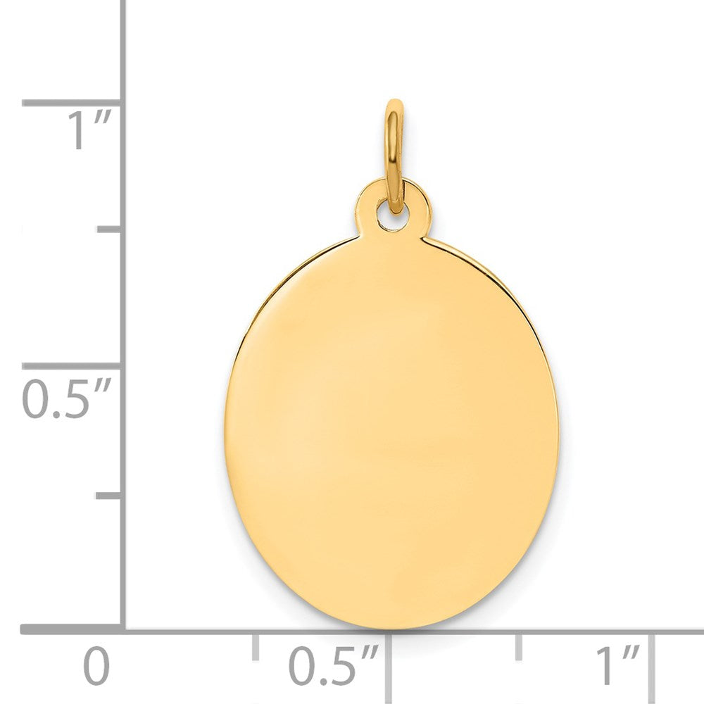 14k Plain .027 Gauge Engravable Oval Disc Charm
