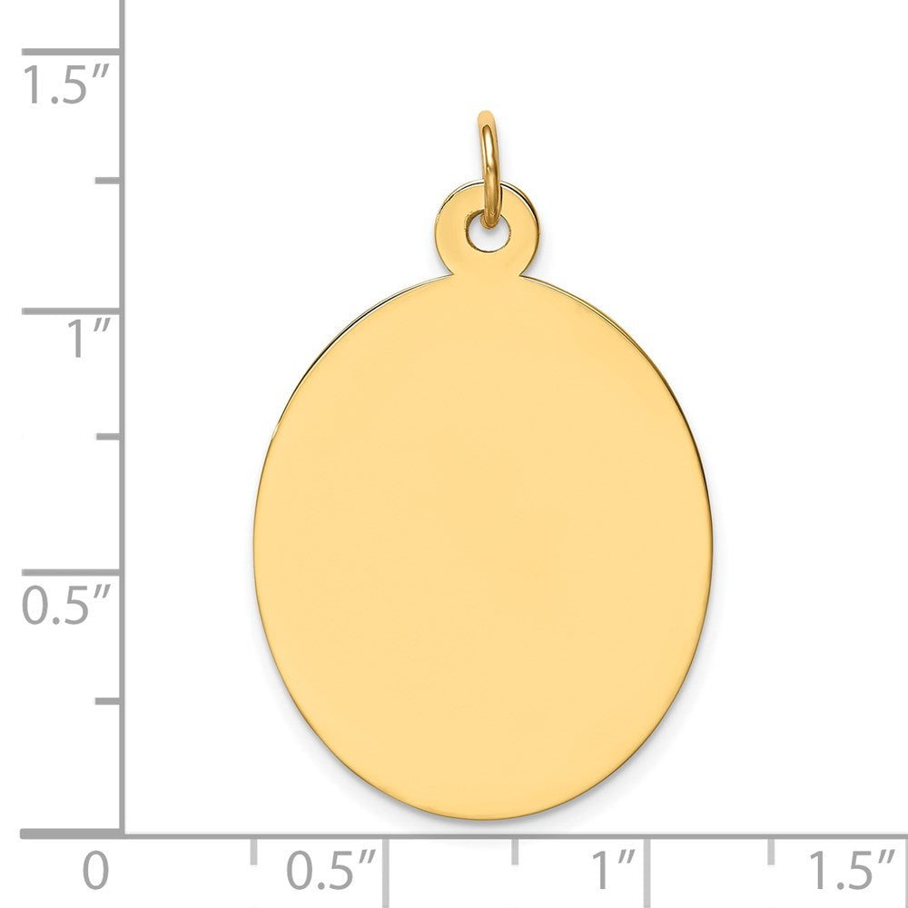 14k Plain .013 Gauge Engravable Oval Disc Charm