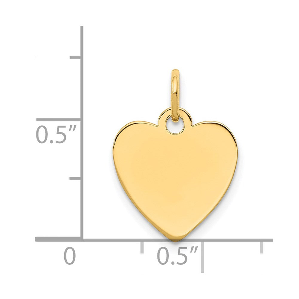 14k Plain .035 Gauge Engravable Heart Disc Charm