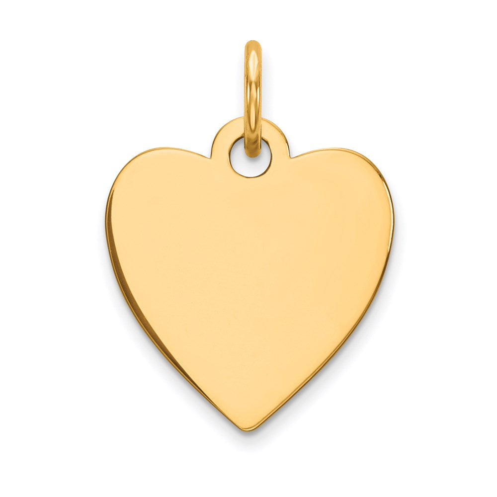 14k Plain .009 Gauge Engravable Heart Disc Charm