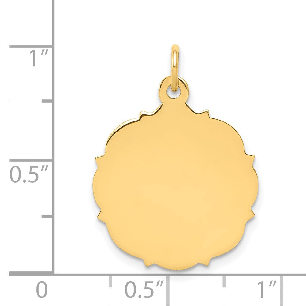 14k Plain .018 Gauge Engravable Disc Charm