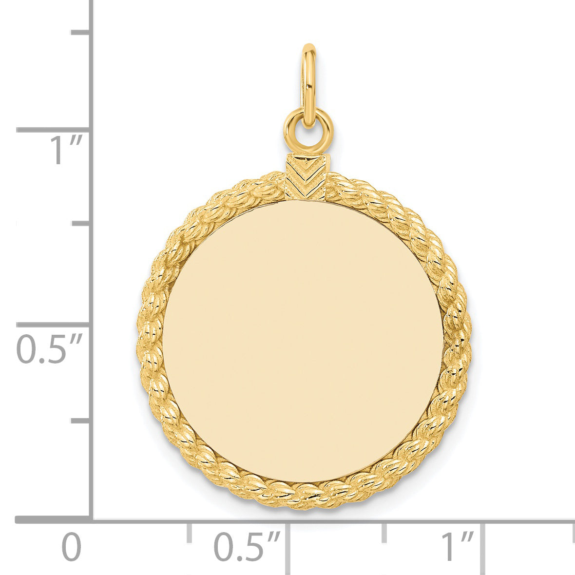 14K Plain .013 Gauge Circular Engravable Disc With Rope Charm Xm281/13