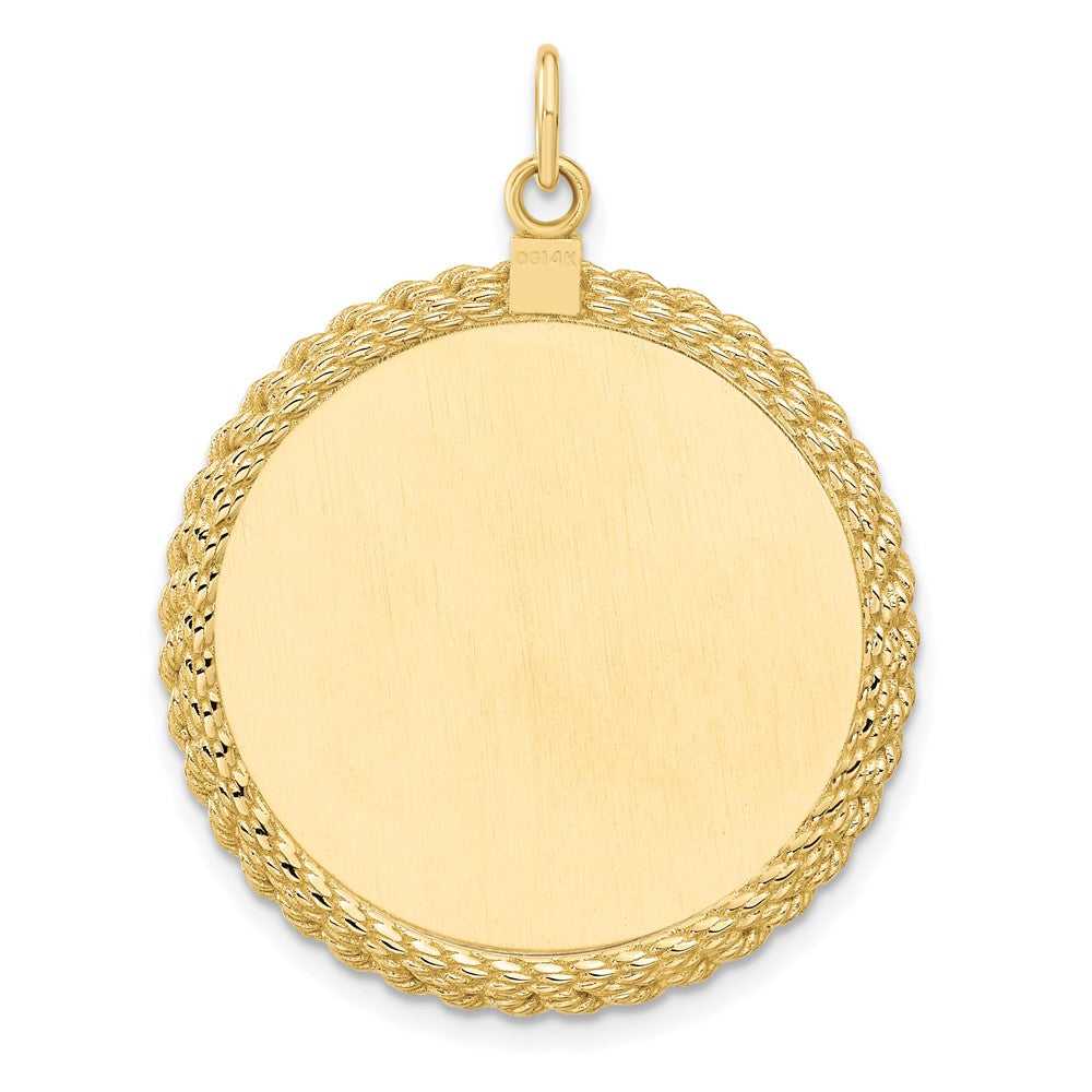 14k Plain .013 Gauge Circular Engravable Disc with Rope Charm