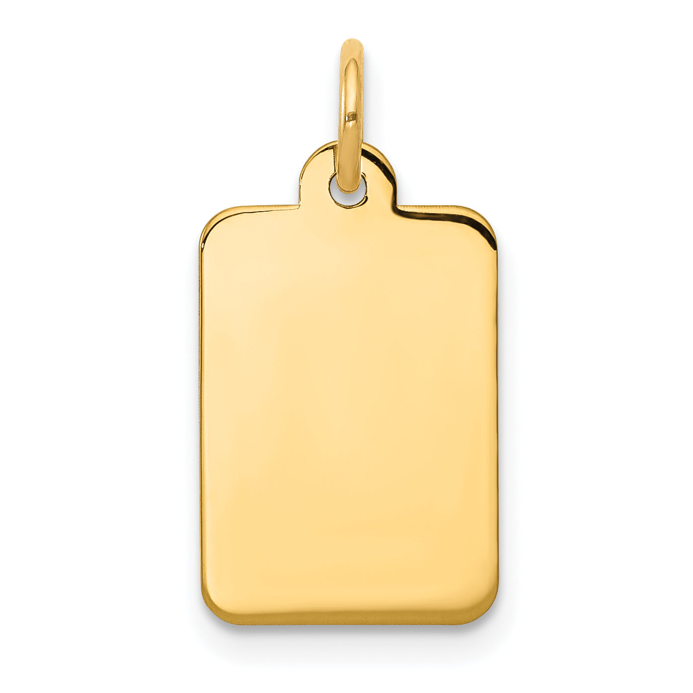 14k Plain .018 Gauge Rectangular Engravable Disc Charm