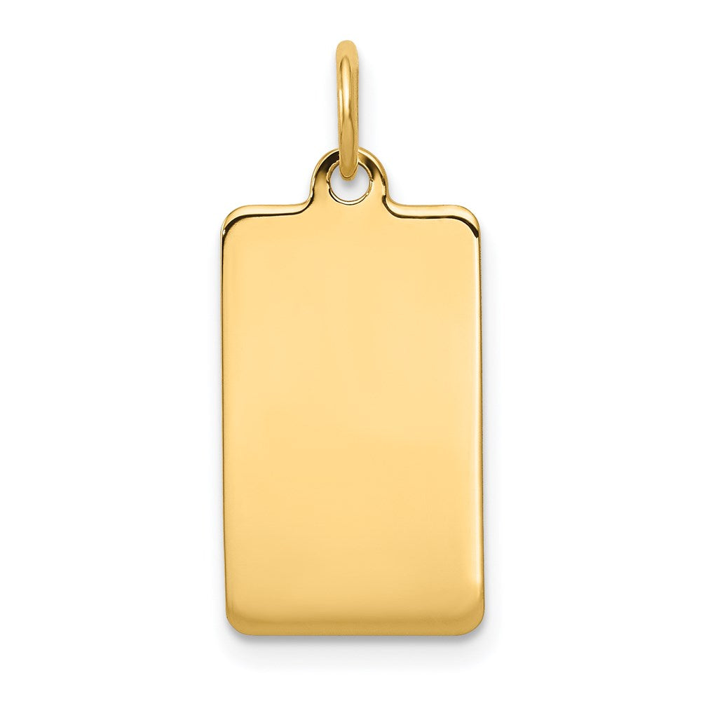 14k Plain .018 Gauge Rectangular Engravable Disc Charm