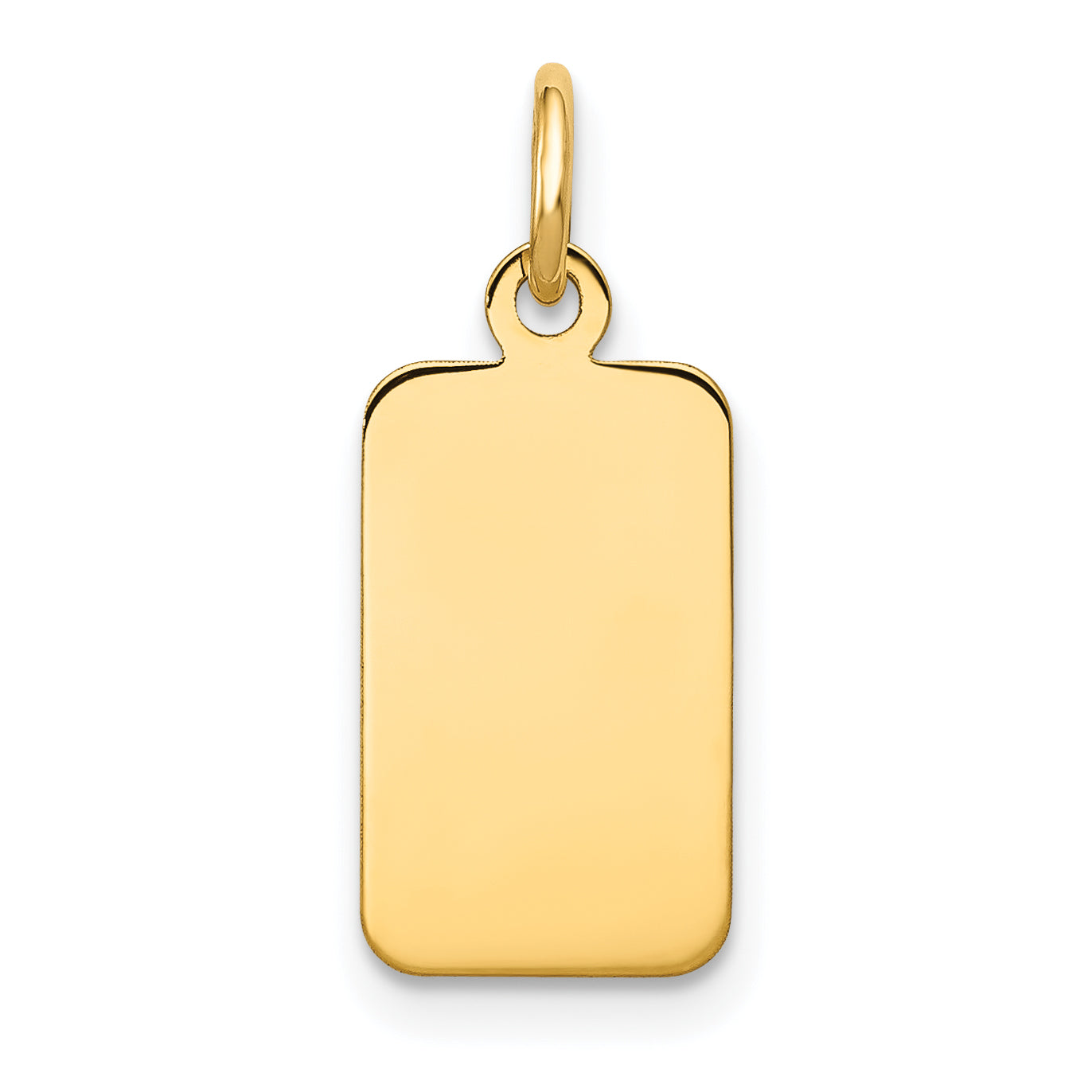 14k Plain .011 Gauge Engravable Rectangular Disc Charm