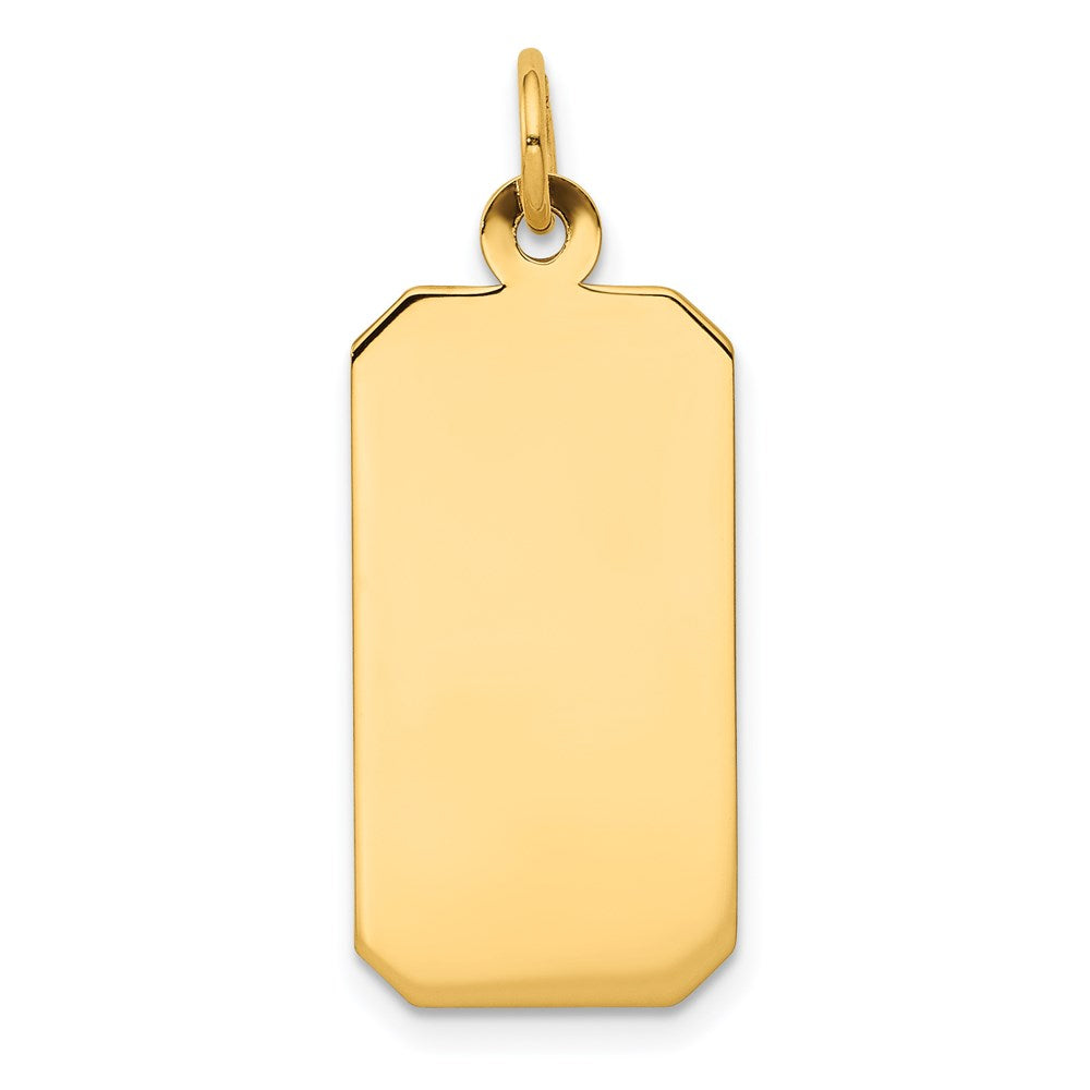 14k Plain .011 Gauge Engravable Rectangular Disc Charm