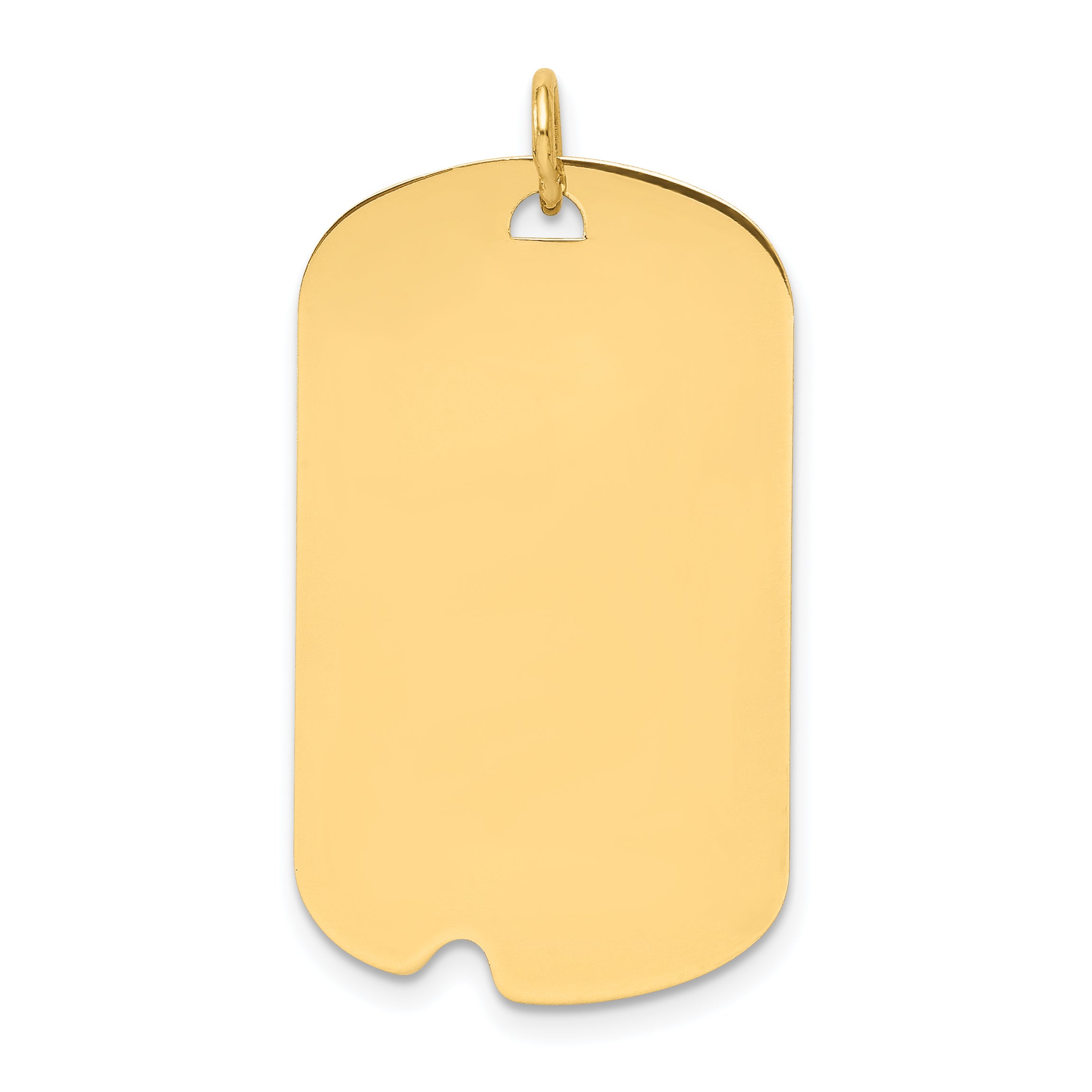 14k Plain .011 Gauge Engraveable Dog Tag w/Notch Disc Charm