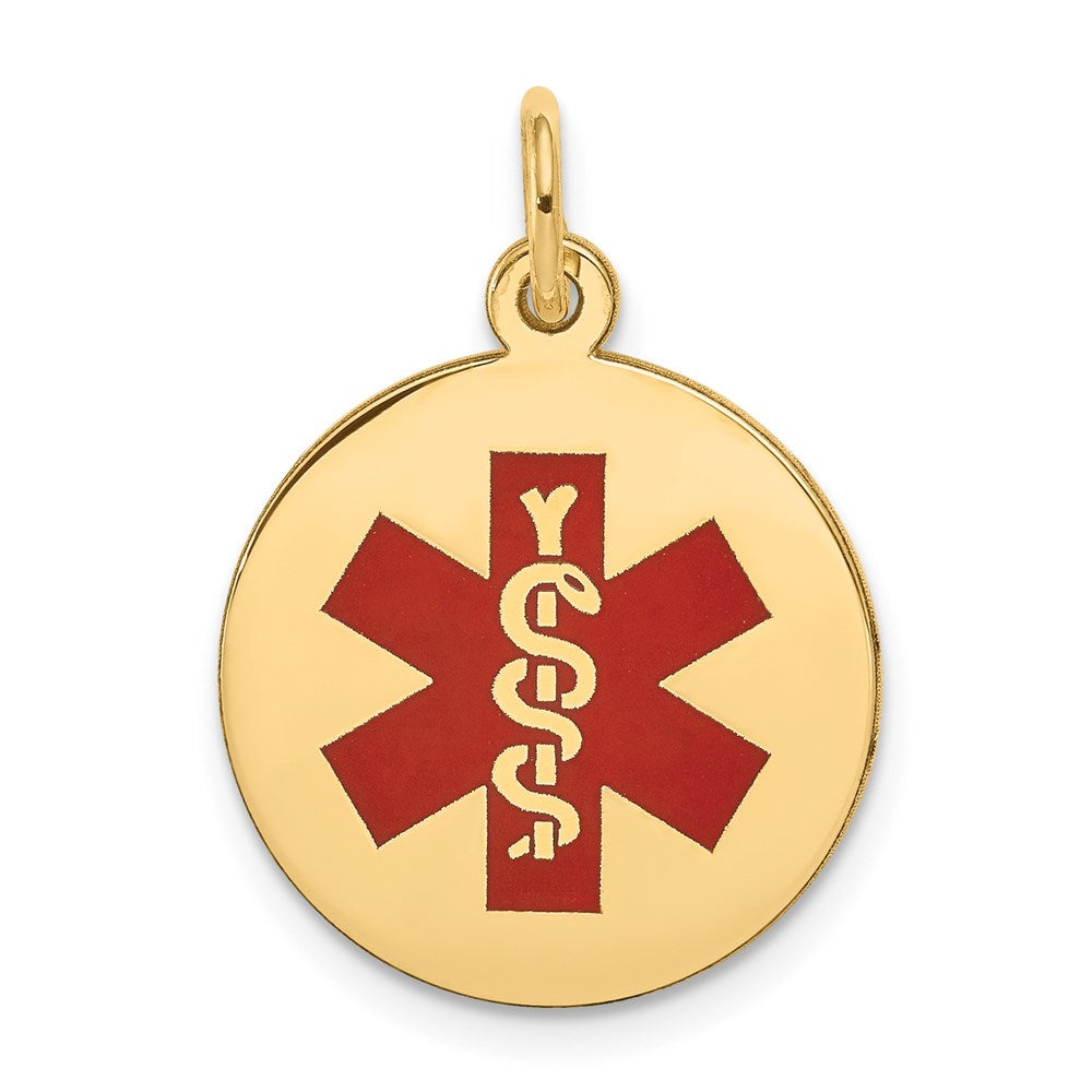 14k Red Enamel Medical Jewelry Pendant
