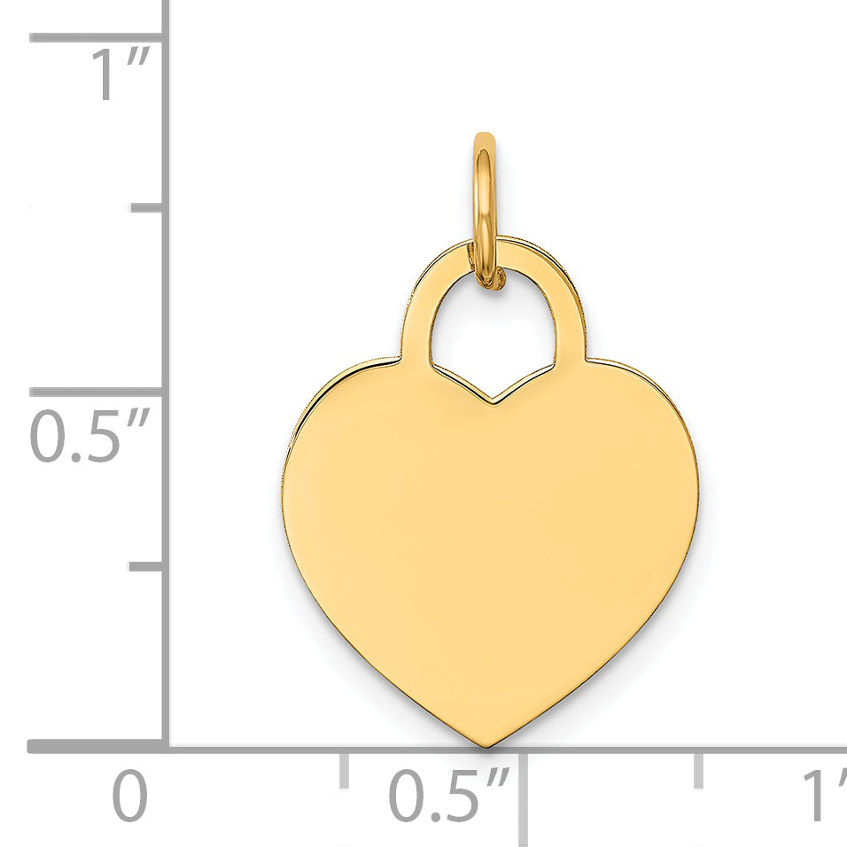 14k Medium Engravable Heart Charm