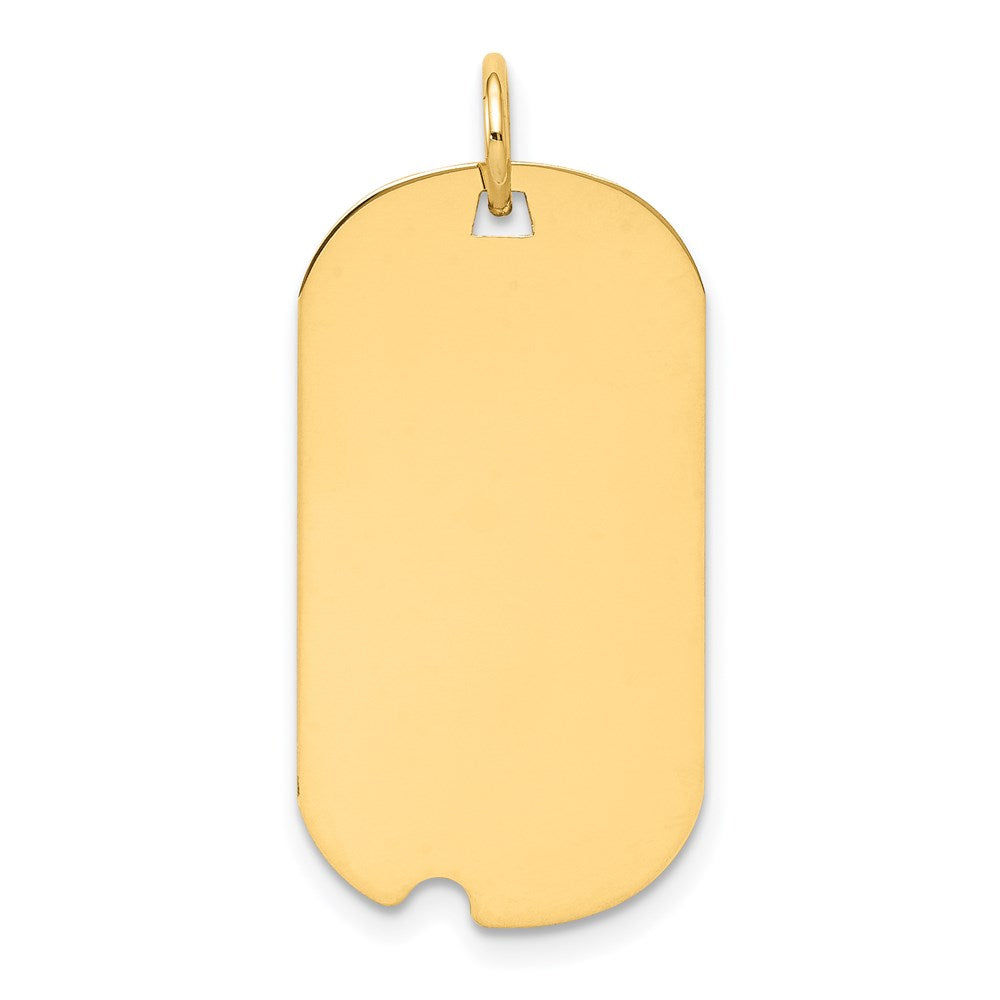 14k Plain .011 Gauge Engraveable Dog Tag w/Notch Disc Charm